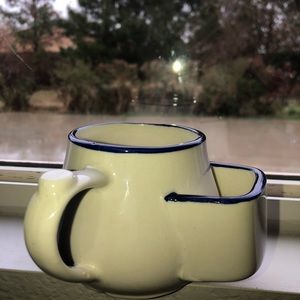 Tea Bag Holder/Cookie holder Mug/Ivory/Cobalt Blue